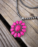 Pink Desert Bloom Statement Necklace