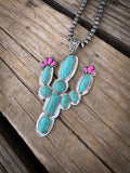 Desert Bloom Cactus Pendant Necklace