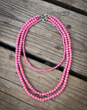 Blush Cowgirl Layered 3-piece Stacker Necklace Set