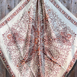 35X35" Tan/Brown Polka Dot & Paisley Wild Rag/Scarf