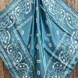 35X35"  Blue & White Paisley Wild Rag/Scarf
