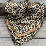 35X35"  Tan Leopard Wild Rag/Scarf
