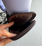 COWHIDE TUMBLER POUCH hair on cowhide accessory water jug