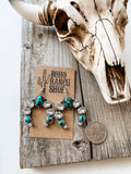 Glass Stone Squash Blossom Western Earrings