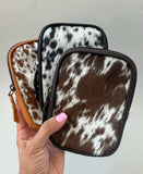 COWHIDE TUMBLER POUCH hair on cowhide accessory water jug