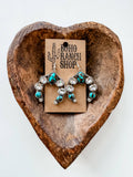 Glass Stone Squash Blossom Western Earrings