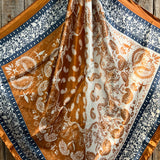 35X35"  Rust & Navy Paisley Wild Rag/Scarf