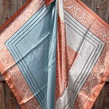 35X35" Soft Pink and Blue Paisley Wild Rag / Scarf