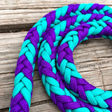 Green Teal & Purple Braided Over Under with Leather Popper