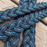 Navy Blue & Blue Helix Original Braided Barrel Reins