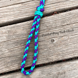 Green Teal & Purple Braided Over Under with Leather Popper