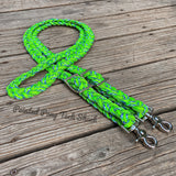 Chameleon Green Original Braided Barrel Reins