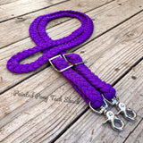Purple Original Braided Barrel Reins