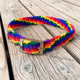 Rainbow Pride Large Adjustable Dog Collar