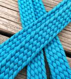 Neon Teal New Style Braided Barrel Reins
