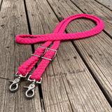 Neon Pink Original Braided Barrel Reins