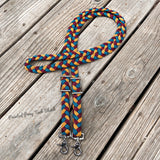 Burgundy, Goldenrod, Dark Teal Original Braided Barrel Reins