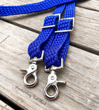 Royal Blue New Style Braided Barrel Reins