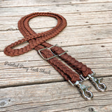 Leather Brown Original Braided Barrel Reins