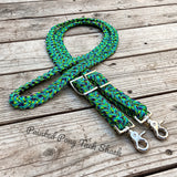 Teal Invader Original Braided Barrel Reins
