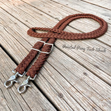 Leather Brown Original Braided Barrel Reins