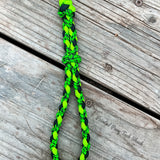 Green Poision Braided Over Under with Leather Popper