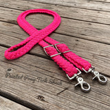 Neon Pink Original Braided Barrel Reins