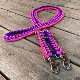 Pink & Purple Aloha Original Braided Barrel Reins