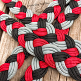 Red/Grey/Black Original Braided Barrel Reins
