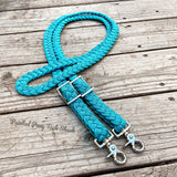 Neon Teal Original Braided Barrel Reins