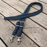 Navy Blue & Blue Helix Original Braided Barrel Reins