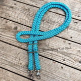 Neon Teal Original Braided Barrel Reins