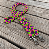 Pink, Lime, Purple Original Braided Barrel Reins
