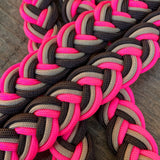 Brown, Tan & Pink Original Braided Barrel Reins