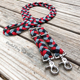 Red/Grey/Black Original Braided Barrel Reins