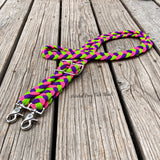 Pink, Lime, Purple Original Braided Barrel Reins