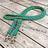 Teal Invader Original Braided Barrel Reins