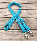 Neon Teal New Style Braided Barrel Reins