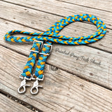 Teal Goldenrod Original Braided Barrel Reins