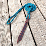 Dark Teal Braided Over Under with Leather Popper