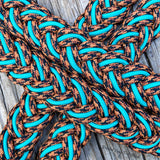 Cheetah & Teal Original Braided Barrel Reins