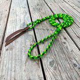 Green Poision Braided Over Under with Leather Popper