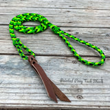 Green Poision Braided Over Under with Leather Popper