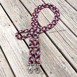 Red/Grey/Black Original Braided Barrel Reins