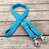 Neon Teal New Style Braided Barrel Reins