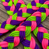 Pink, Lime, Purple Original Braided Barrel Reins